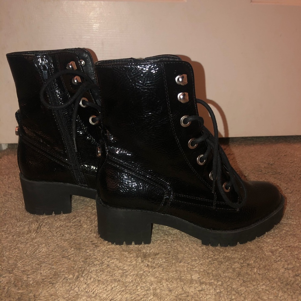 Steve Madden Platform Combat Bootie Black NEW